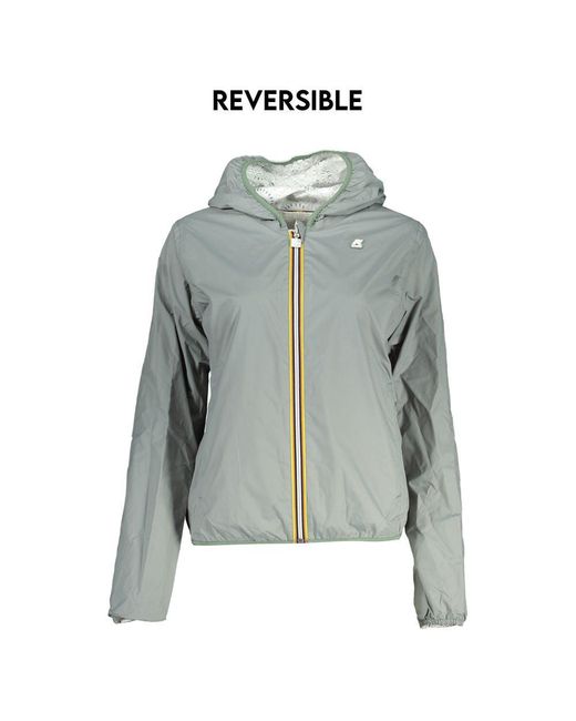 K-Way Green Reversible Hooded Long Sleeve Jacket
