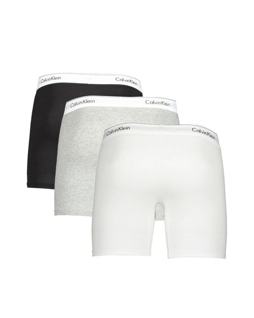 Calvin Klein White Modern Stretch Cotton Boxer Briefs Triple Pack for men