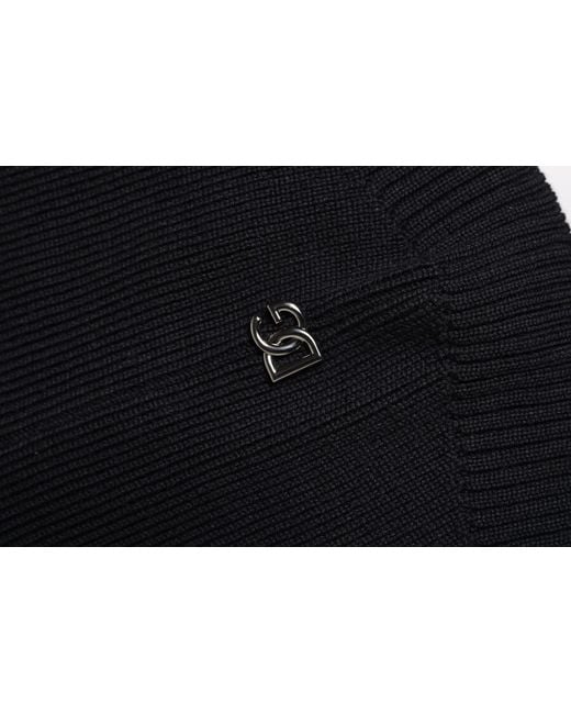 Dolce & Gabbana Black Wool Whole Head Wrap Balaclava Hat for men