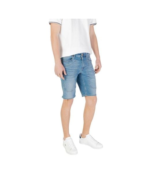 Jeckerson Blue Cotton Bermuda for men