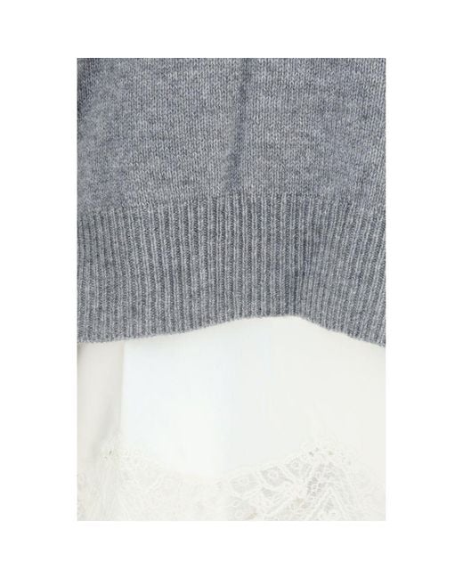 Ermanno Scervino Gray Cashmere Sweatshirt