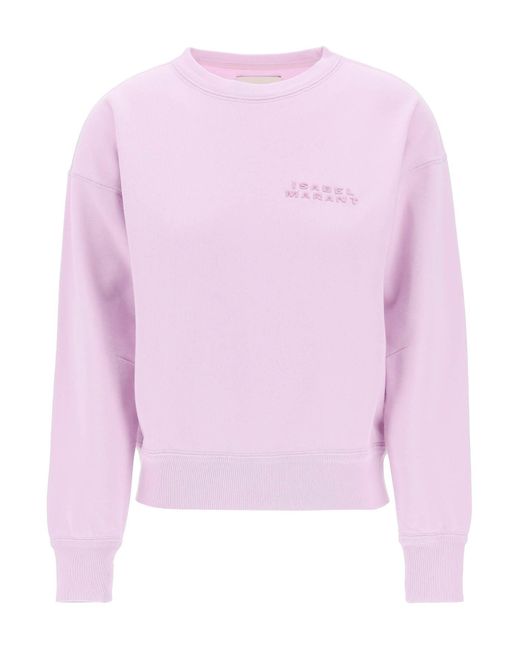 Isabel Marant Pink Shad Sweatshirt With Logo Embroidery