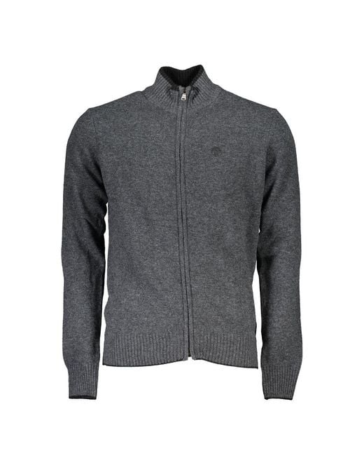 North Sails Gray Grigio Poliammide Men Cardigan for men