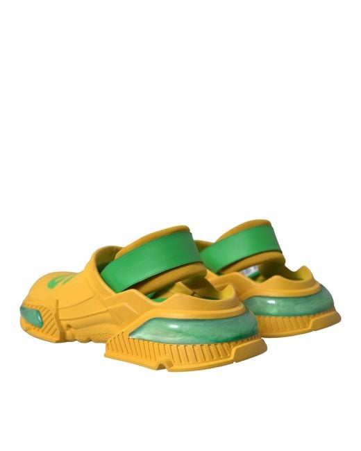Dolce & Gabbana Yellow Rubber Clogs Slippers Shoes for men