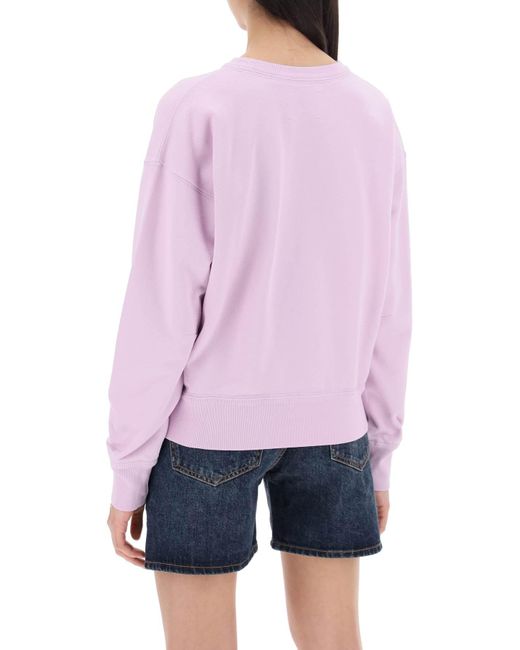 Isabel Marant Pink Shad Sweatshirt With Logo Embroidery