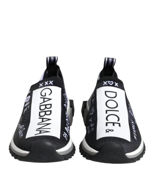 Dolce & Gabbana Multicolor Black White Sorrento Low Top Sneakers Shoes