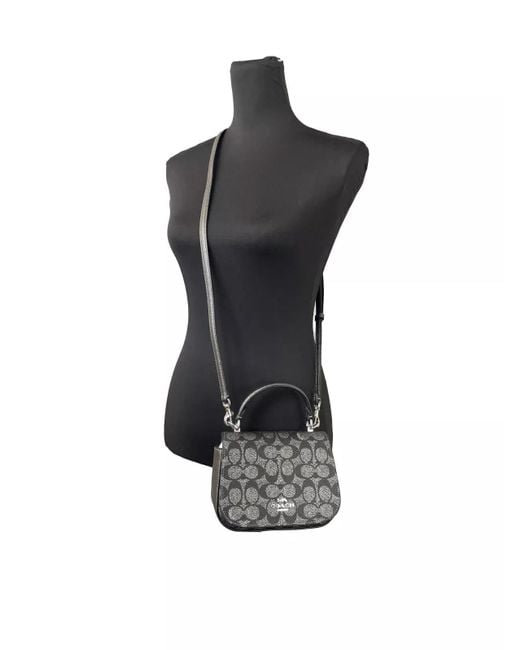 COACH Black Lysa Top Handle Bag Crossbody Gun Metal