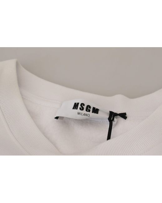 MSGM Gray Cotton Crewneck Pullover Sweatshirt Sweater for men