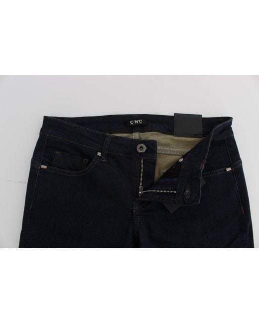 CoSTUME NATIONAL Cotton Blend Slim Fit Jeans Blue Sig32580