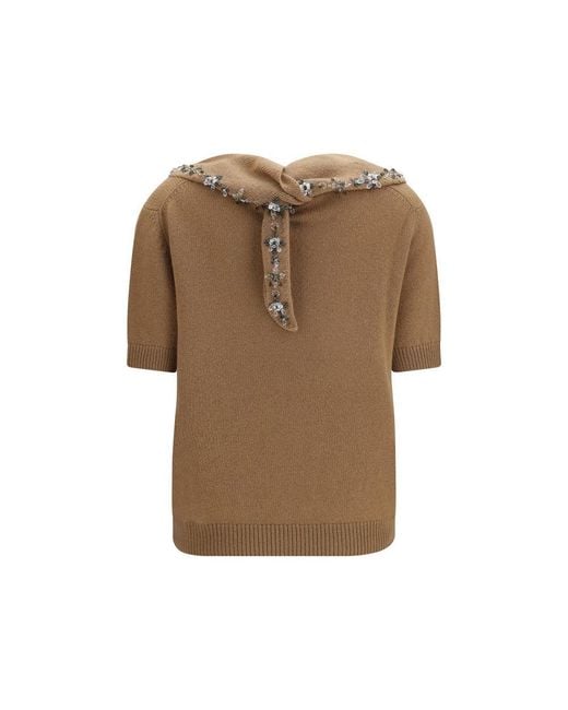 Prada Brown Cashmere Sweatshirt