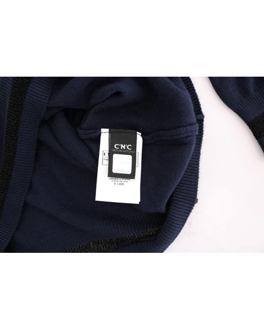 CoSTUME NATIONAL Blue V-neck Viscose Sweater