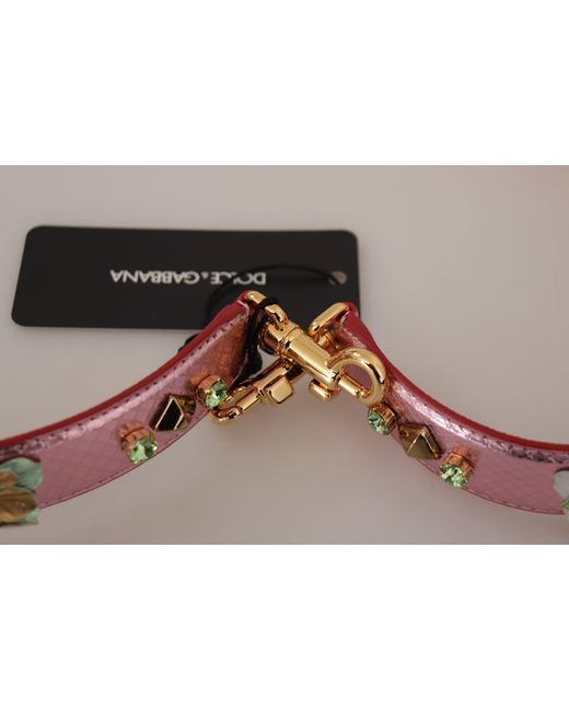 Dolce & Gabbana Red Elegant Metallic Leather Shoulder Strap