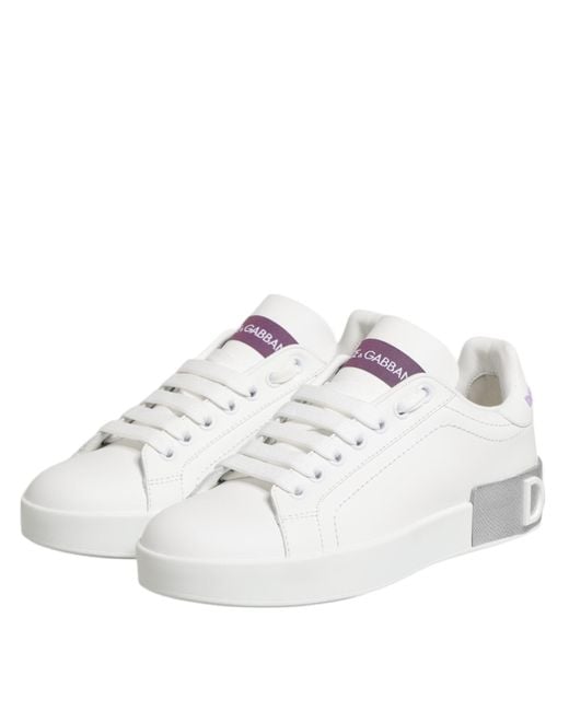 Dolce & Gabbana White Daymaster Leather Sneakers