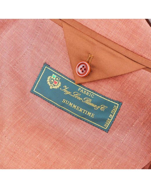 Made In Italy Red Brown Linen Blazer for men