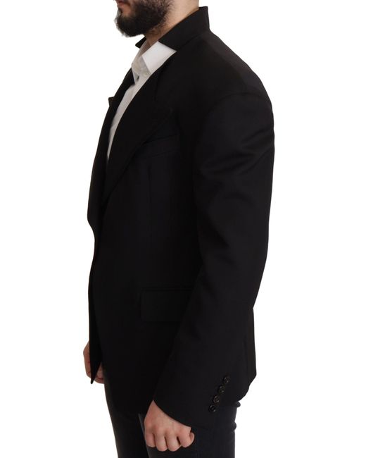 Dolce & Gabbana Black Wool Single Breasted Jacket Blazer for men