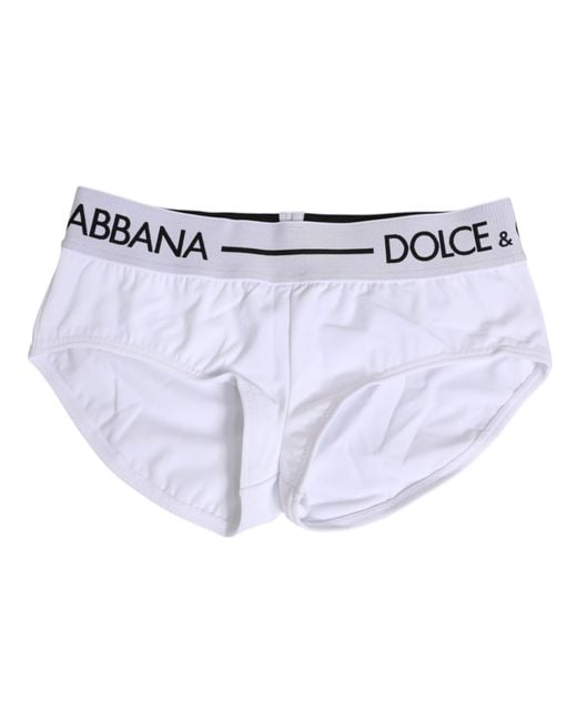 Dolce & Gabbana Blue Nylon Logo Waistband Shorts Underwear Elastane