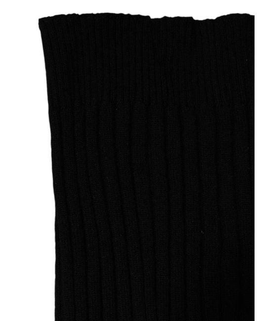 Dolce & Gabbana Black Cashmere Knitted Neck Warmer Foulard Scarf for men