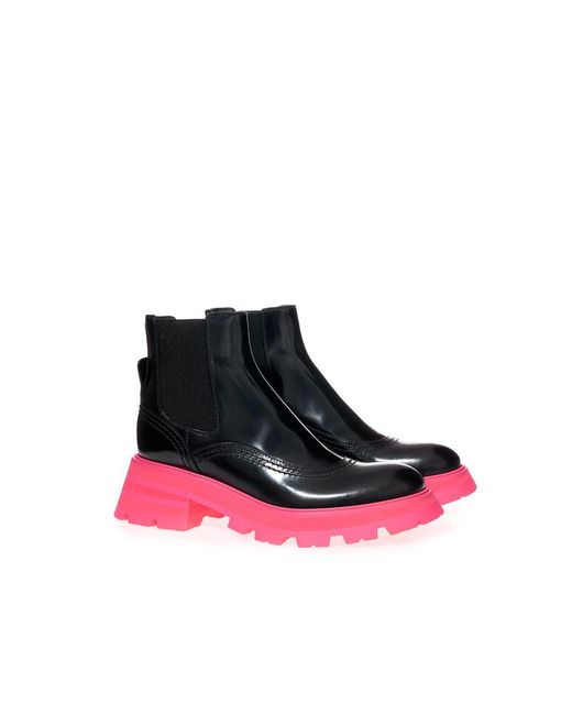 McQueen Pink Leather Boot
