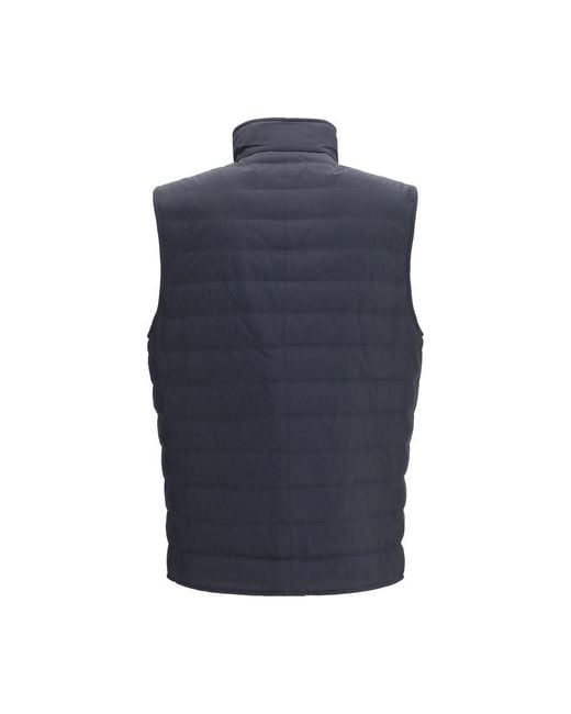 Brunello Cucinelli Blue Polyester Sleeveless Jacket for men