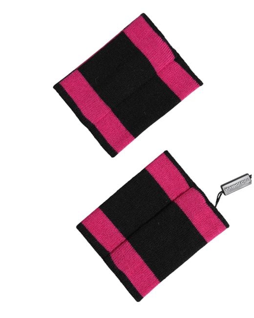 Dolce & Gabbana Pink Dg Logo Cashmere 1 Pair Wristband for men