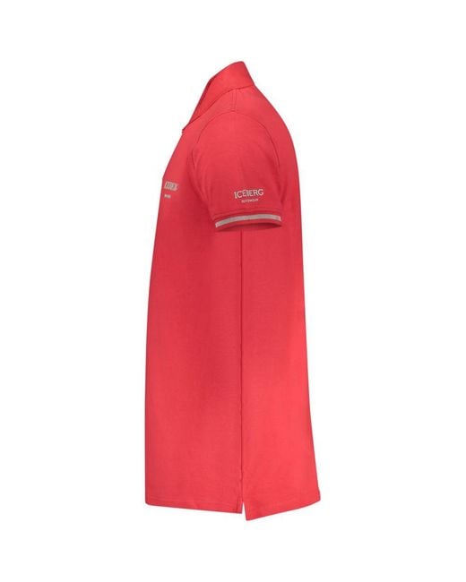 Iceberg Pink Red Cotton Mens Polo Shirt for men