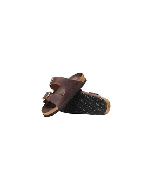Birkenstock Brown Leather Flat Sandals
