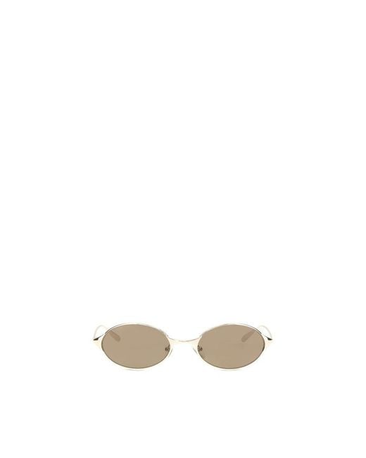 McQueen Natural Gold Metal Sunglasses
