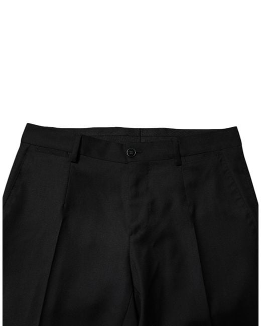 Dolce & Gabbana Black Slim Fit Dress Pants for men
