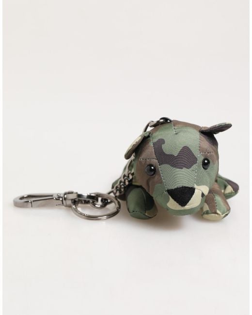 Dolce & Gabbana Multicolor Camouflage Animal Silhouette Keychain Keyring for men