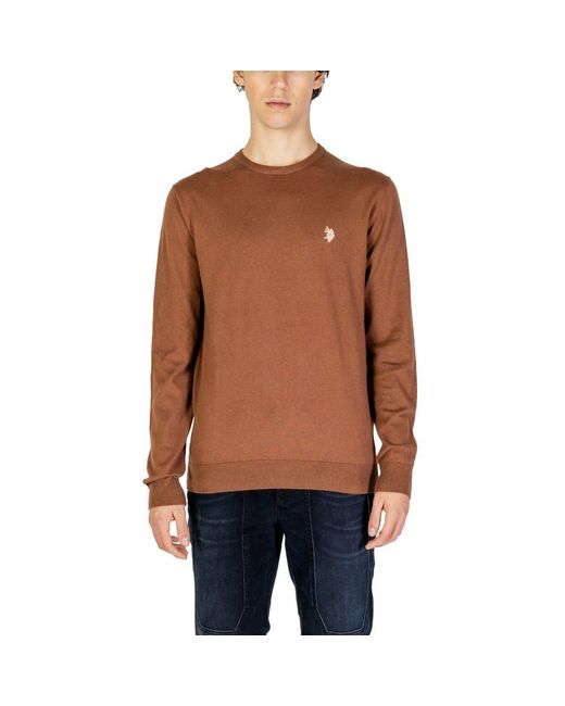 U.S. POLO ASSN. Brown Beige Cotton Sweatshirt for men