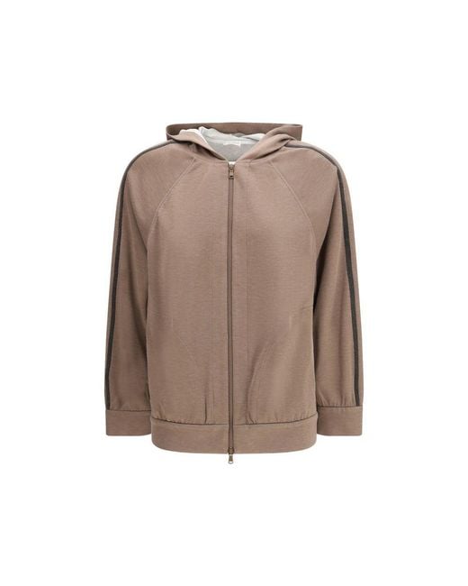 Brunello Cucinelli Brown Silk Sweatshirt