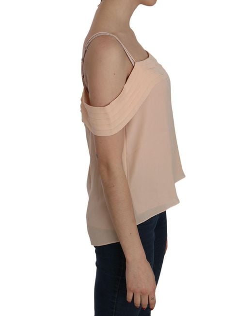 Alexander Wang Blue Orange Off Shoulder Strap Square Neck Top Blouse