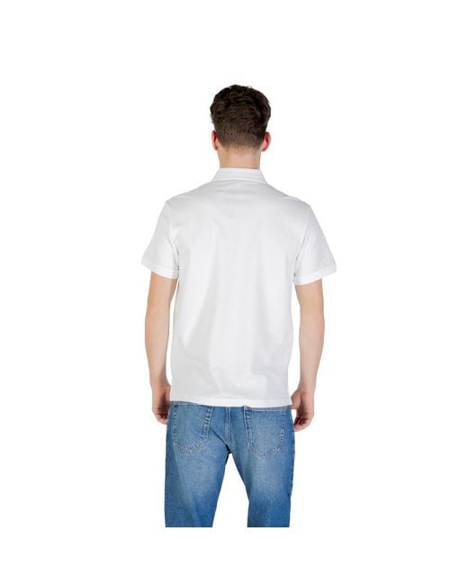 Emporio Armani Blue White Cotton Polo Shirt for men