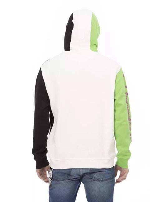 Automobili Lamborghini Green Sleek Hooded Cotton Sweatshirt for men