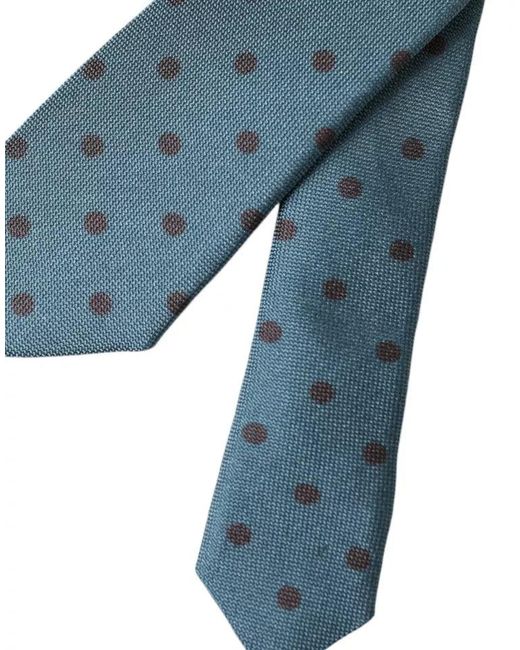 Dolce & Gabbana Blue Polka Dot Silk Tie Classic Style for men