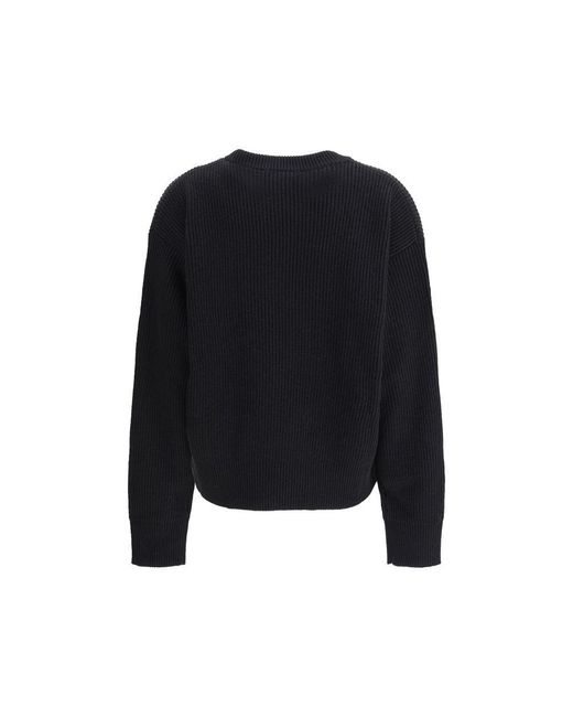 Versace Black Barocco Leaf Embroide Sweater