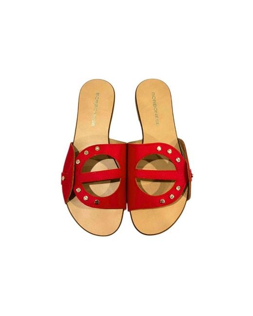 Borbonese Red Leather Sandal