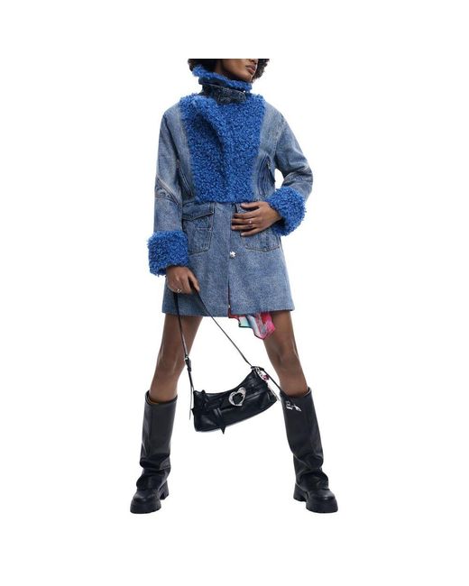 Desigual Blue Cotton Coat