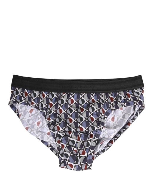 Dolce & Gabbana Black Multicolor Patterned Men Midi Brief Underwear for men