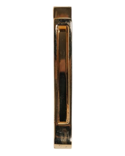 Dolce & Gabbana Brown Tone Brass Crystal Branded Accessory Tie Clip Bar for men