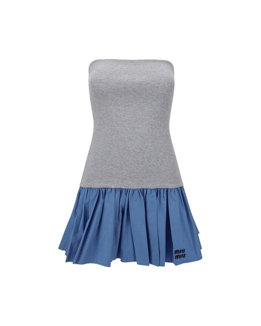 Miu Miu Blue Sleeveless Mini Dress