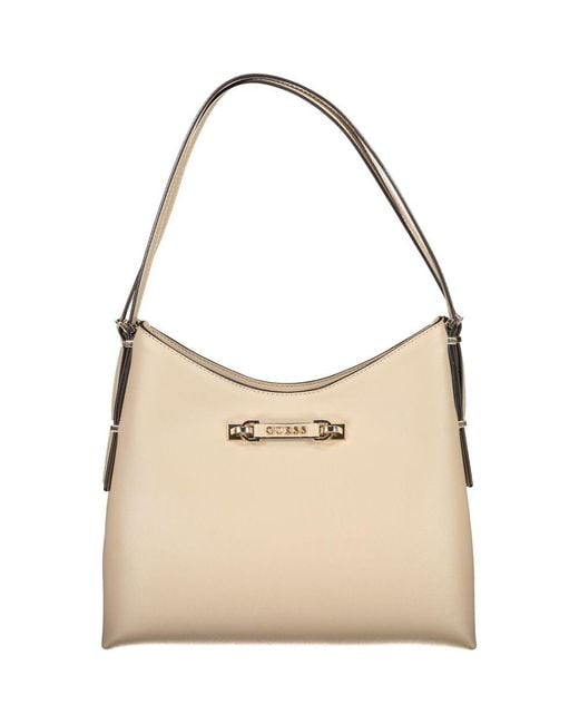 Guess Natural Polyethylene Handbag With Unique Design