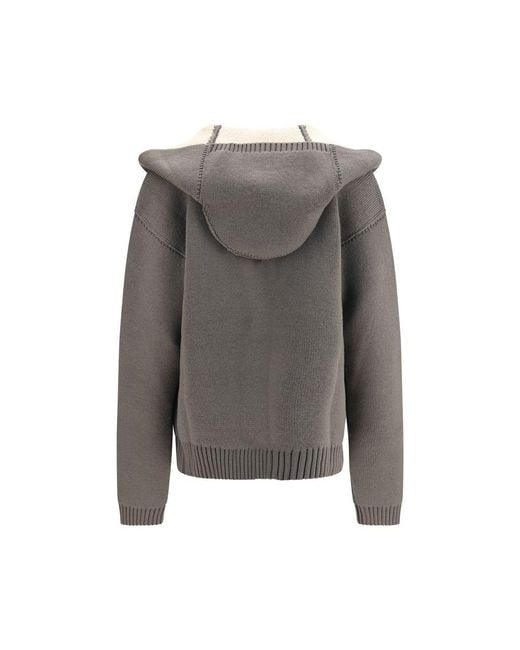 Rick Owens Gray Wool Oves Aries Hoodie