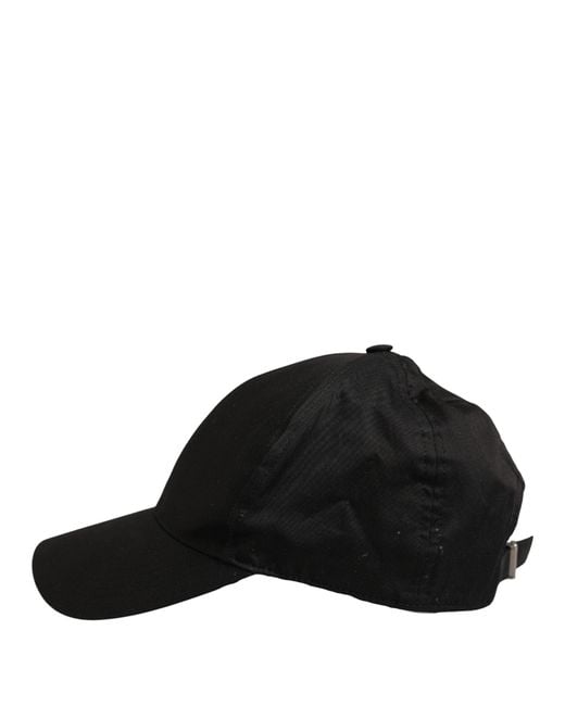 Dolce & Gabbana Men Black Cotton Baseball Cap 6 Panels Hat for men