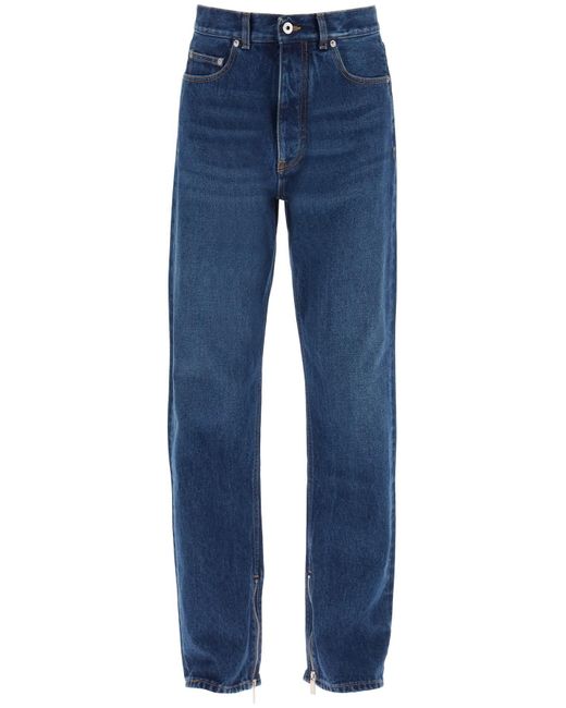 Off-White c/o Virgil Abloh Blue Loose Fit Jeans With Vintage Wash for men