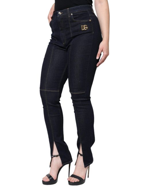 Dolce & Gabbana Blue Cotton Blend Skinny Denim Jeans
