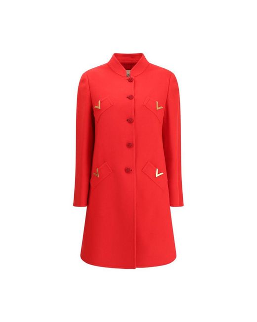 Valentino Red Virgin Wool Coat