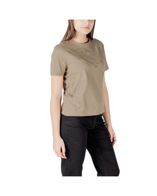 Jacqueline De Yong Natural Cotton T-Shirt