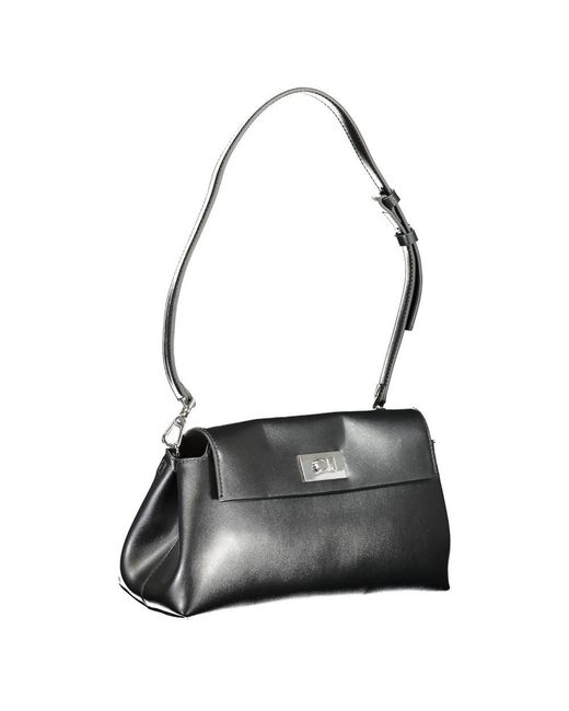 Calvin Klein Black Polyurethane Shoulder Bag