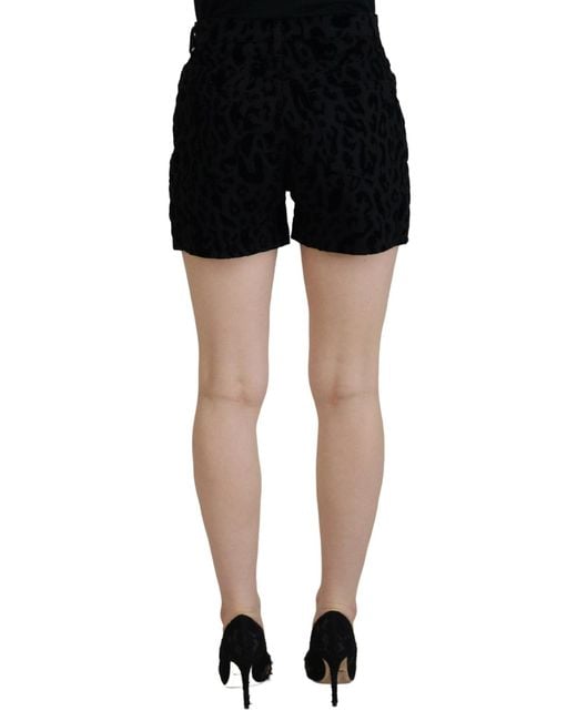 Dolce & Gabbana Black Chic Mid Waist Hot Pant Short